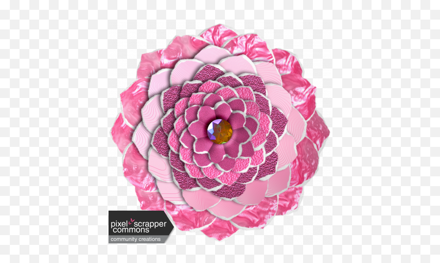 Layered Pink Paper Camellia Flower Graphic By Gill Knox - Rose Png,Paper Rip Png