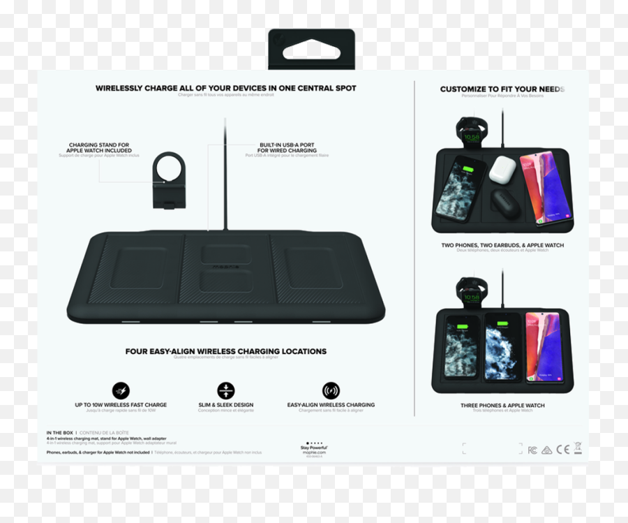 Wholesale Mophie - 4 In 1 Wireless Charging Pad 10w Black Portable Png,Kyocera Hydro Icon