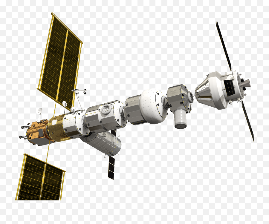 Esa - Gateway With Orion Arriving U2013 Transparent Background Space Station Png,Asteroid Transparent
