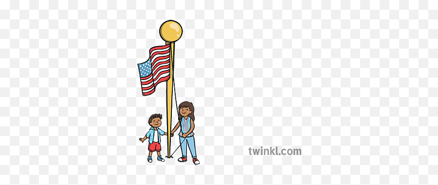 Madre E Hijo Levantando La Bandera America Independencia Dia Png Icon