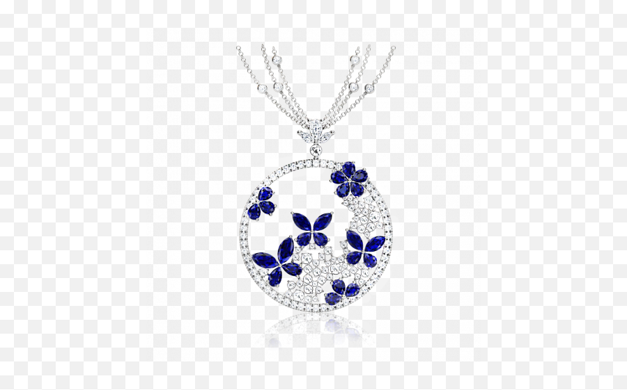 Sapphire Butterfly And Diamond Medallion - Browns Jewellers Png,Medallion Png