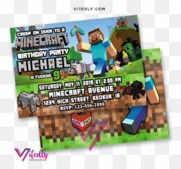 Minecraft Invitation With Free Thank You Card - Minecraft Png,Minecraft Tnt Png