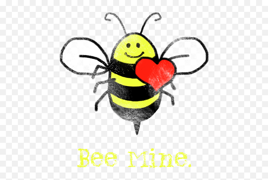 Bee Mine Cute With Heart For Valentines Day T - Shirt Cute Love Paintings Png,Cute Bee Png