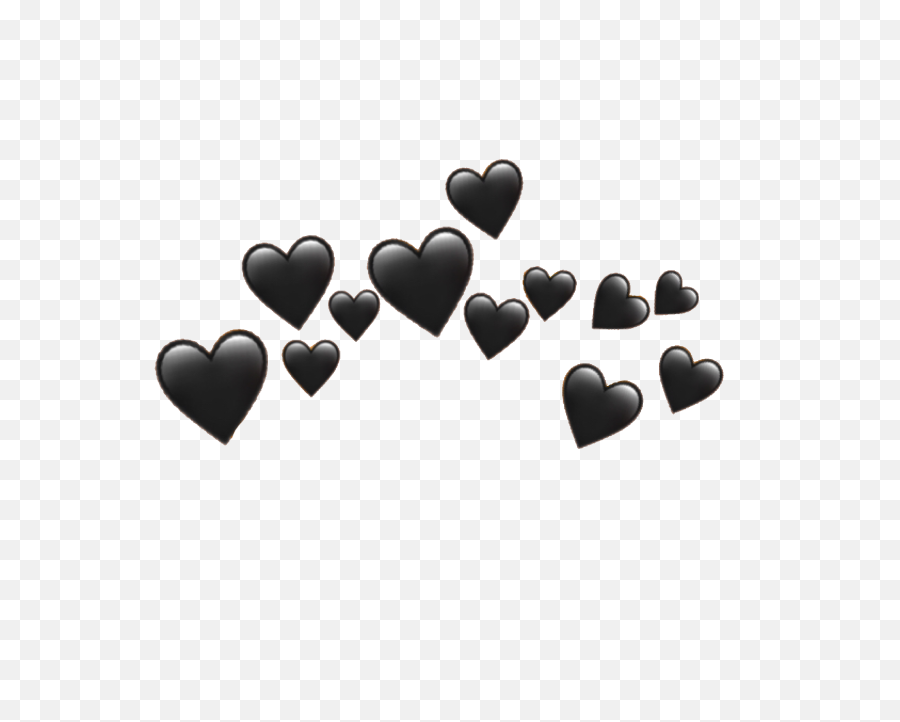 Download Black Heart Png - Transparent Emoji Hearts Png,Emoji Hearts Transparent
