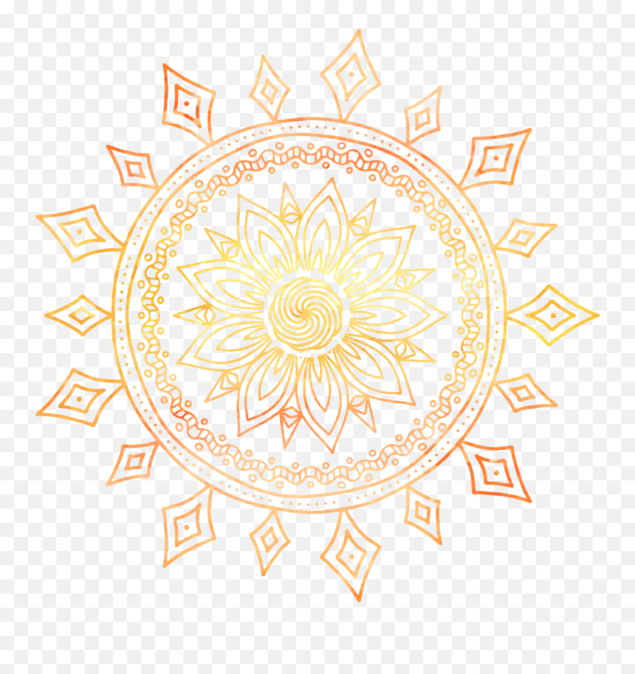 Pin - Simple Sun Mandala Drawing Png,Mandala Logo