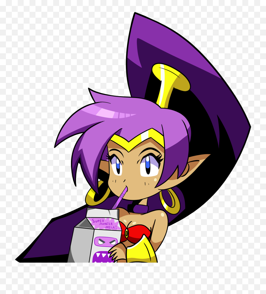 I Drew Shantae Sipping Super Monster - Shantae Super Monster Milk Png,Shantae Png