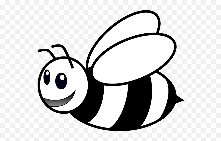 Bee Black And White Clipart - Outline Of Honey Bee Png,Bee Clipart Png