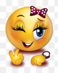 Winking Girl Perfect Timing Emoji - Female Sad Face png