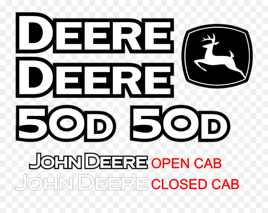 50d Decal Set - John Deere Construction Decal Png,Excavator Logo