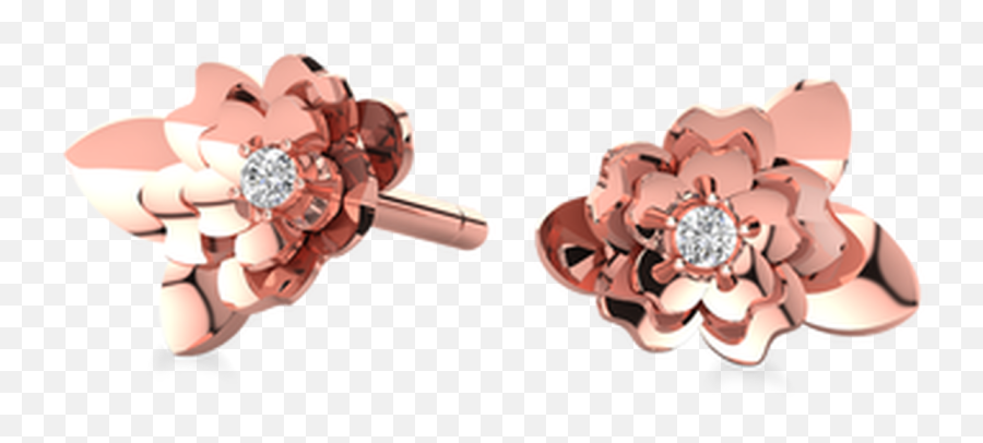 Rosette Earrings - Rose Gold Earrings Png,Rose Gold Png
