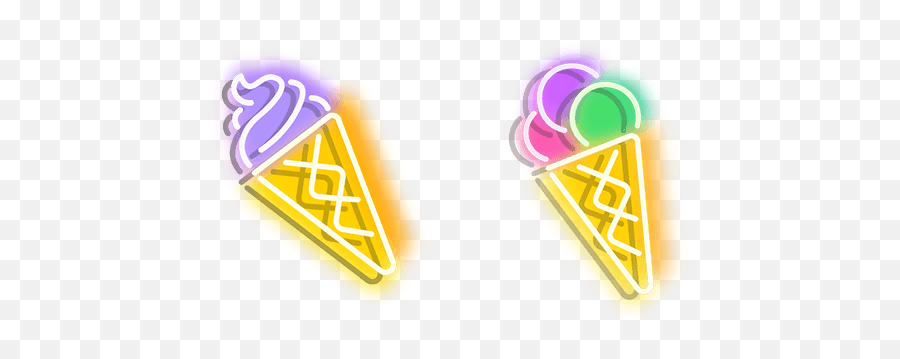 Purplish Yellow And Colourful Ice Cream Neon Cursor U2013 Custom - Transparent Ice Cream Neon Png,Neon Triangle Png