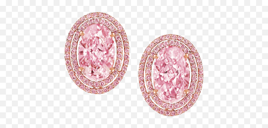Download Fancy Intense Pink Diamond - Pink Earrings Transparent Png,Diamond Earring Png