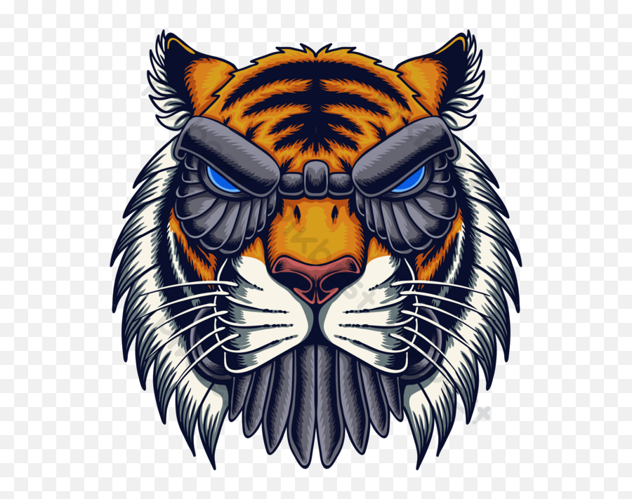 Robot Tiger Head Vector Illustration Png Images Eps Free - Robot Toger,Head Icon Vector