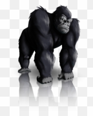 Gorilla Png Transparent Clipart Image - Gorilla Silhouette Beating Chest,Gorilla Cartoon Png