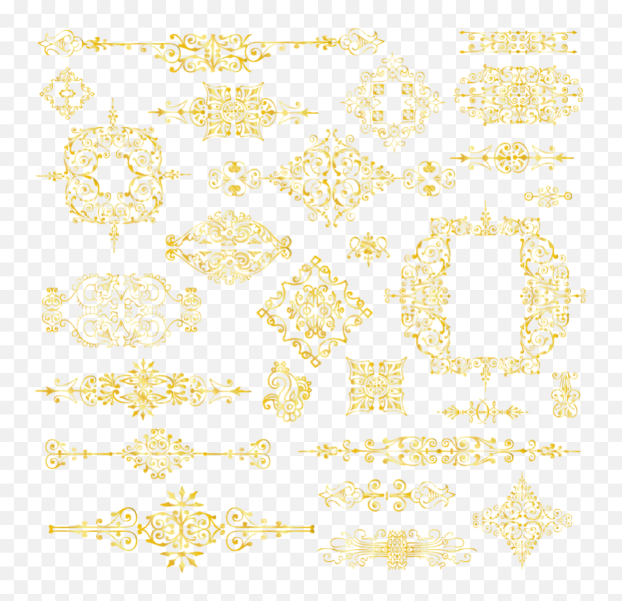 Download Free Png Golden Flower Pattern Frame Material - Motif,Flower Pattern Png