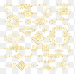 Download Free Png Golden Flower Pattern Frame Material - Motif