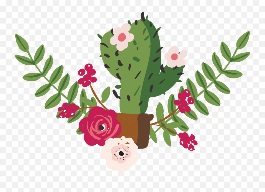 Cactus Clipart Floral Transparent Free For - Cactus Png Clipart,Cactus Clipart Png