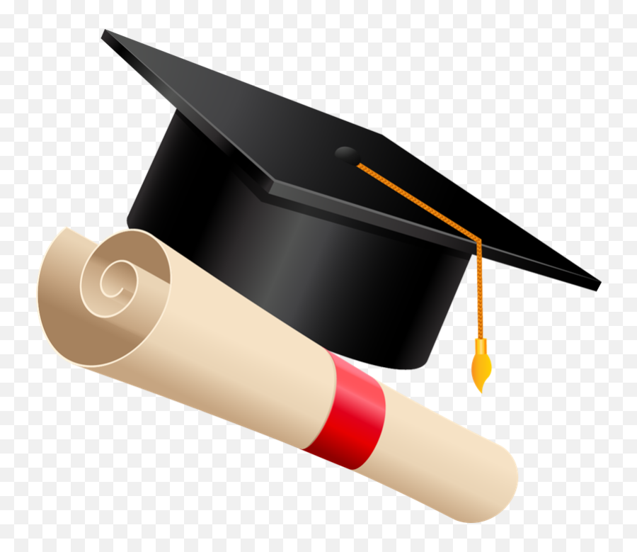 Gold Graduation Cap Transparent Png - Graduation Cap And Scroll,Grad Hat Png