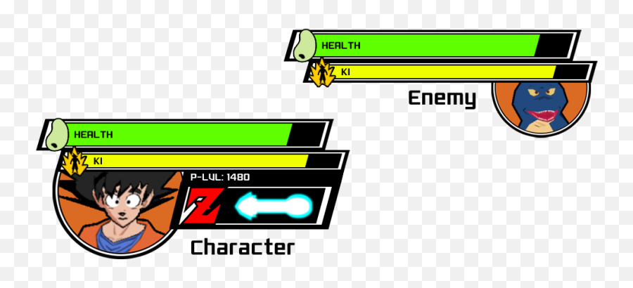 Design Of The Health And Ki Bars A - Hp Bar Dragon Ball Png,Health Bar Png