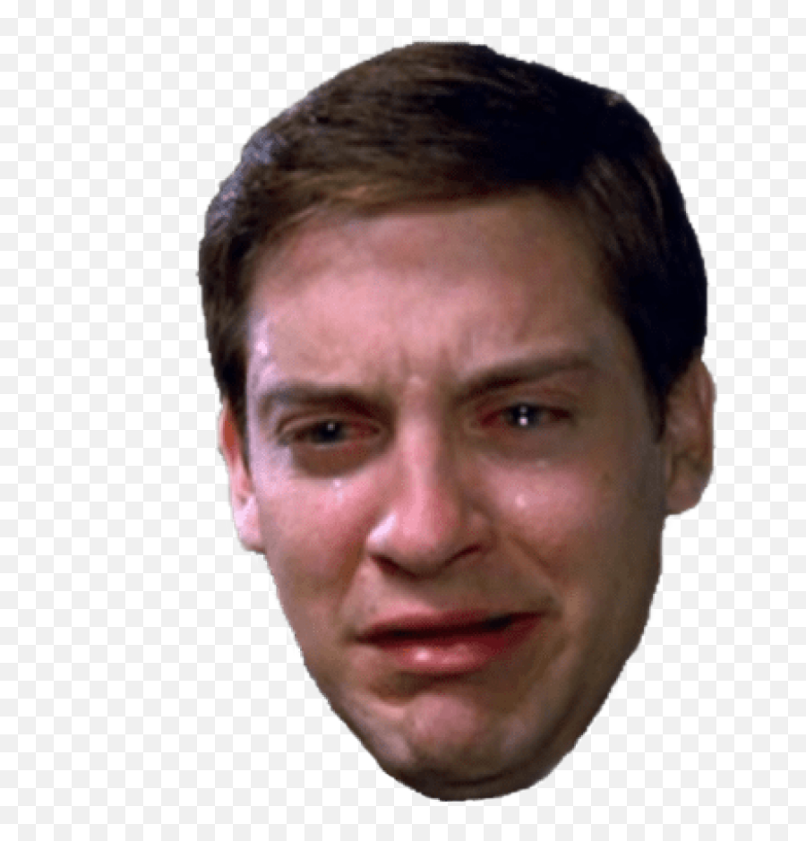 Faceemoji Face Crying Peterparker Spiderman - Peter Parker Crying Transparent Png,Crying Man Png