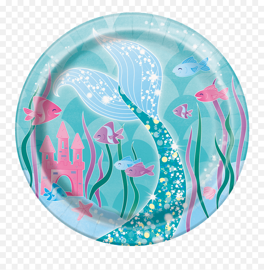 Download Under The Sea Mermaid Plate Small - Mermaid Party Mermaid Party Plates Png,Under The Sea Png