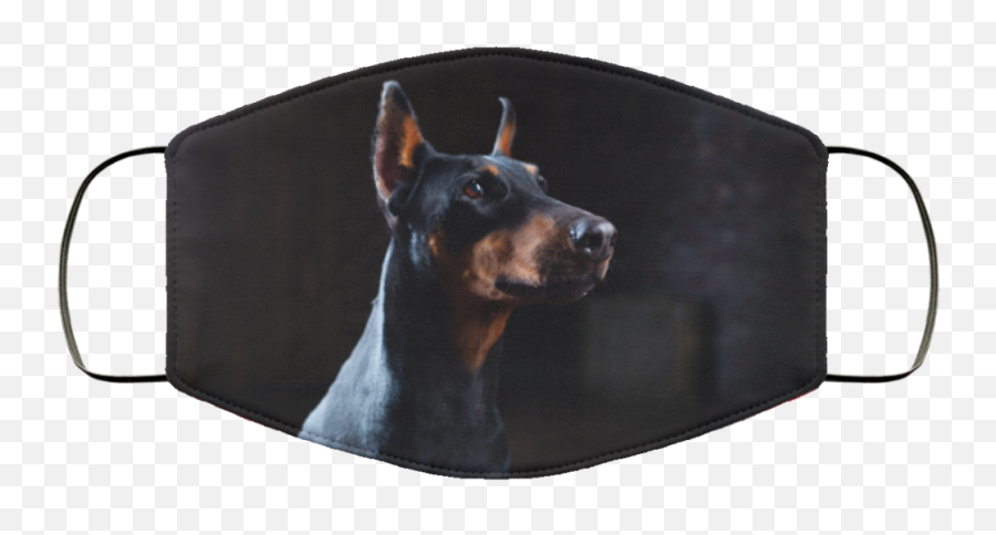 Doberman Portrait Face Mask Washable Two Layer Protective Fabric Reusable Breathable - Cloth Face Mask Cat Png,Doberman Png