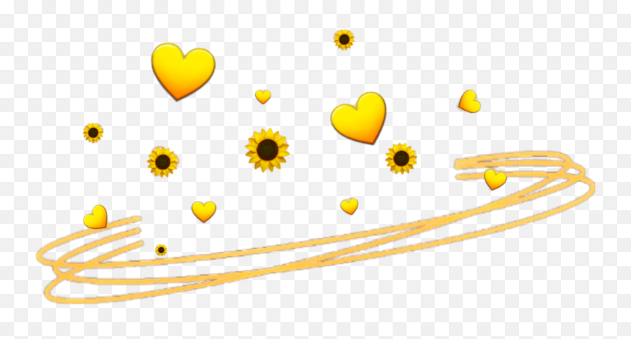 Emoji Whatsapp Sunflower Crown Crownflower Emojicrown - Yellow Heart Emoji Png,Yellow Png