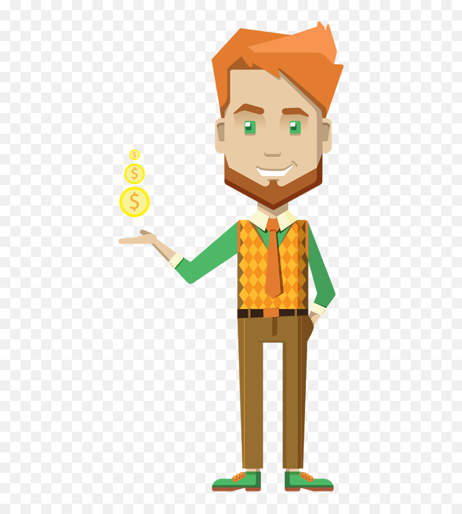 Download Cartoon Businessman Holding Money - Transparent Businessman Thinking Cartoon Png,Businessman Transparent Background