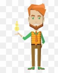 Download Cartoon Businessman Holding Money - Transparent Thinking png