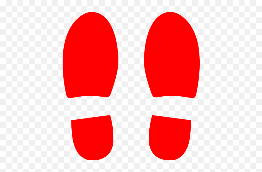 Red Shoes Footprints Icon - Red Shoe Print Clipart Png,Footsteps Png