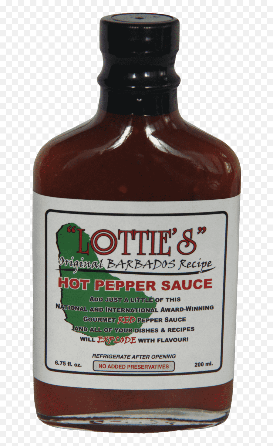 Lottieu0027s Original Barbados Red Hot Pepper Sauce 200ml - Sauce Mania Glass Bottle Png,Hot Pepper Png