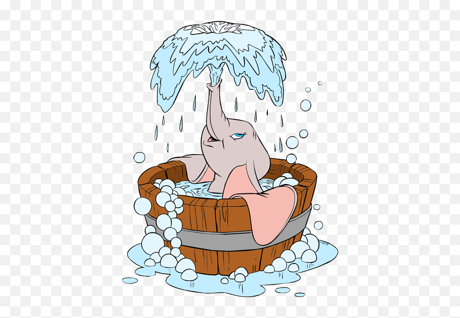 Baby Dumbo Clip Art - Best Free Library Elephant Taking A Bath Clipart Png,Dumbo Png