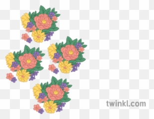 Flower Pattern English Dress Secondary Illustration - Decorative png