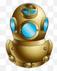 Diver Scuba Sea - Old Diving Helmet Cartoon Png,Diver Png
