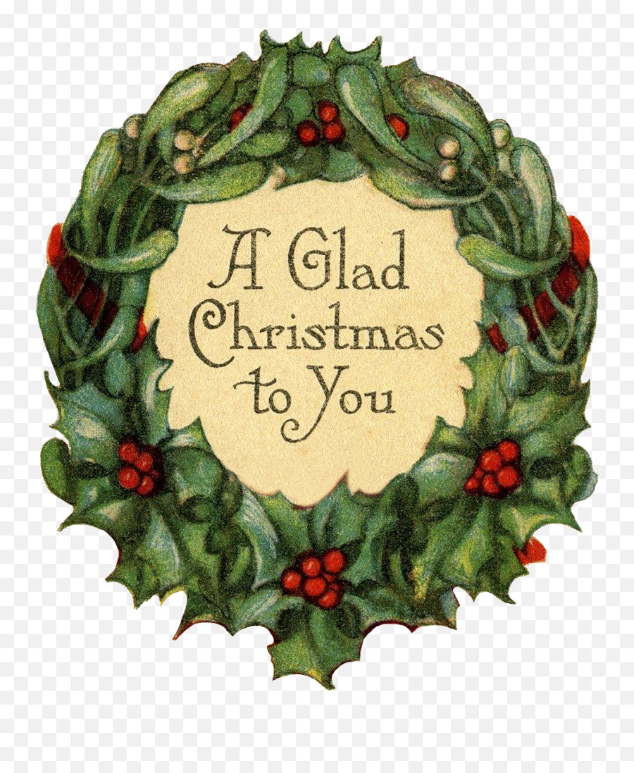 A Glad Christmas Wreath - Holly Png,Holly Garland Png