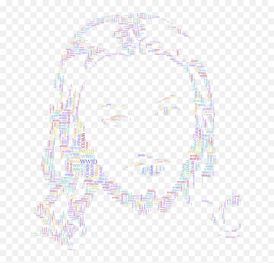 Png Jesus Christ Face Typography No Bg - Drawing,Jesus Face Png