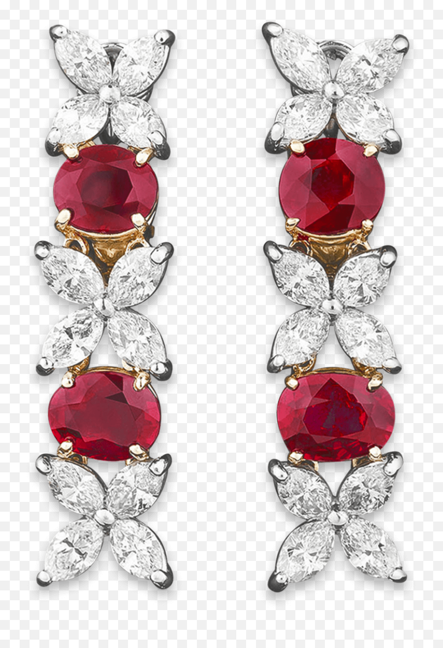 Download Hd Untreated Burma Ruby And - Earring Png,Diamond Earring Png
