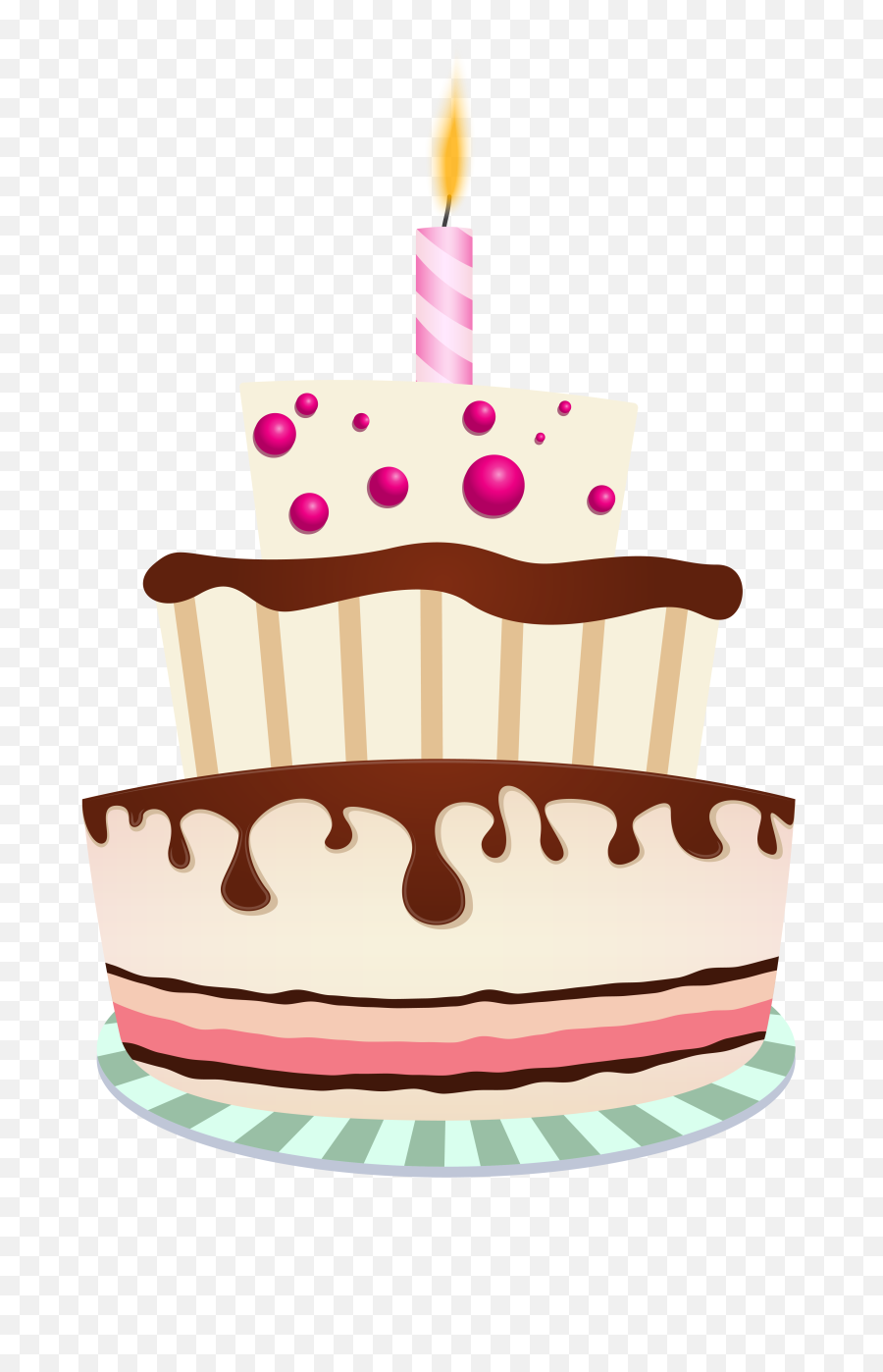 Cake 2 Candles Vector Transparent Png - Birthday Cake One Candle Png,Cake Clipart Png