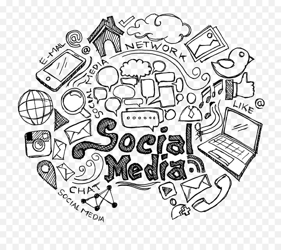 Download Hd Pebble Ltd Services Social Media - Doodle Art Sosial Media Png,Social Media Png Images