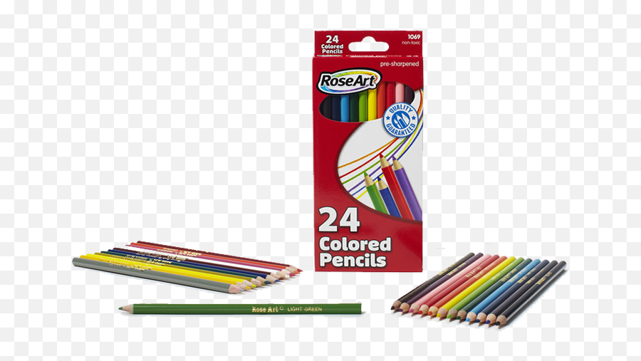 Roseart Colored Pencils 24 - Colored Pencil Png,Colored Pencils Png