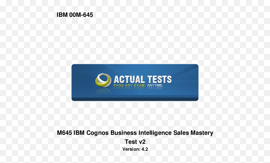 Pdf Ibm 00m - 645 M645 Ibm Cognos Business Intelligence Sales Horizontal Png,Cognos Icon