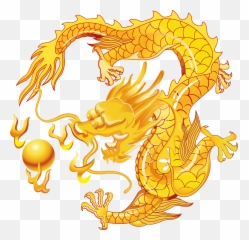 2126 X 5 - Chinese Dragon Golden Png Full Size