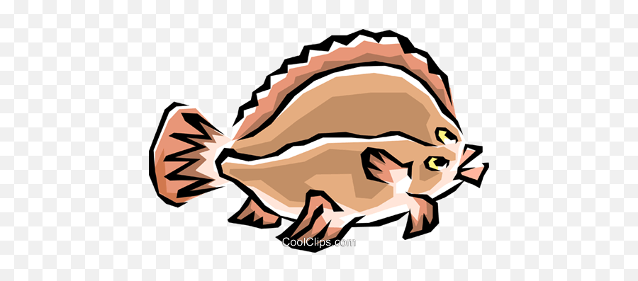 Flounder Fish Royalty Free Vector Clip Art Illustration - Free Flounder Vector Png,Flounder Png