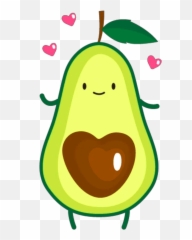 Ftestickers Clipart Avocado Cute - Cute Avocado Png Cartoon Avocado Transparent Background,Avocado Transparent Background