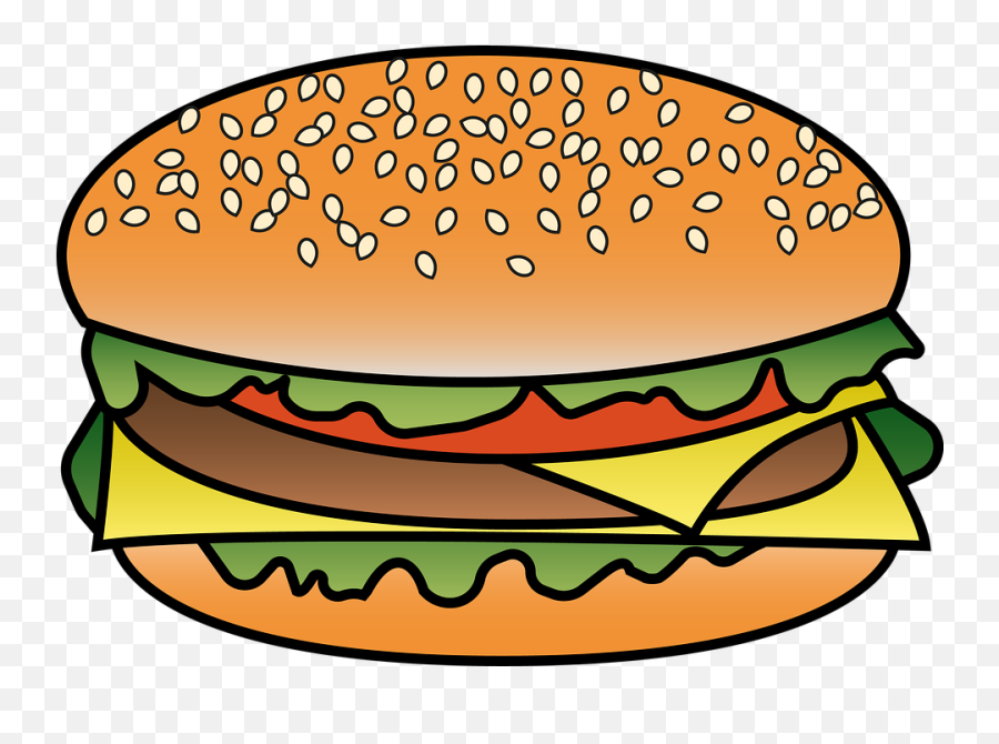 Download Hd Transparent Stock Collection Of Veggie Burger - Cheeseburger Clipart Png,Hamburger Transparent