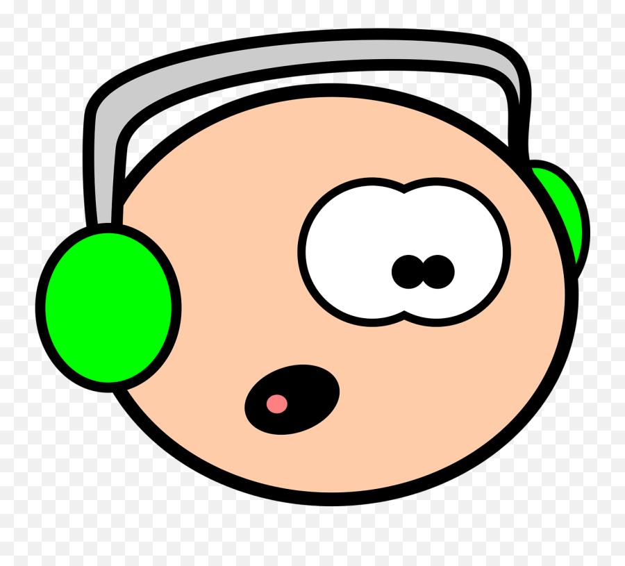 Face Headphones Bald - Free Vector Graphic On Pixabay Headphones Png,Music Lines Png