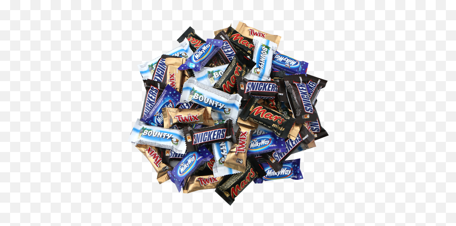 Candy Snickers Bounty Twix Kitkat - Mini Chocolate Candies Ebay Mini Bounty Chocolate Png,Snickers Png