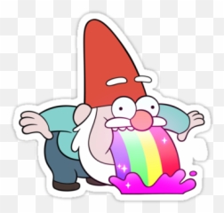 Rainbow Vomiting Gnomeu0027 Sticker By Themysteryshack Cute - Gravity Falls Stickers Png,Gnome Transparent