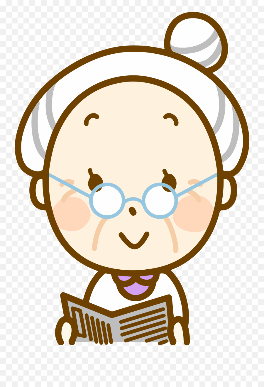Grandma Reading Clipart Png Download - Old Woman Clipart Old Woman Face  Cartoon,Grandma Png - free transparent png images 
