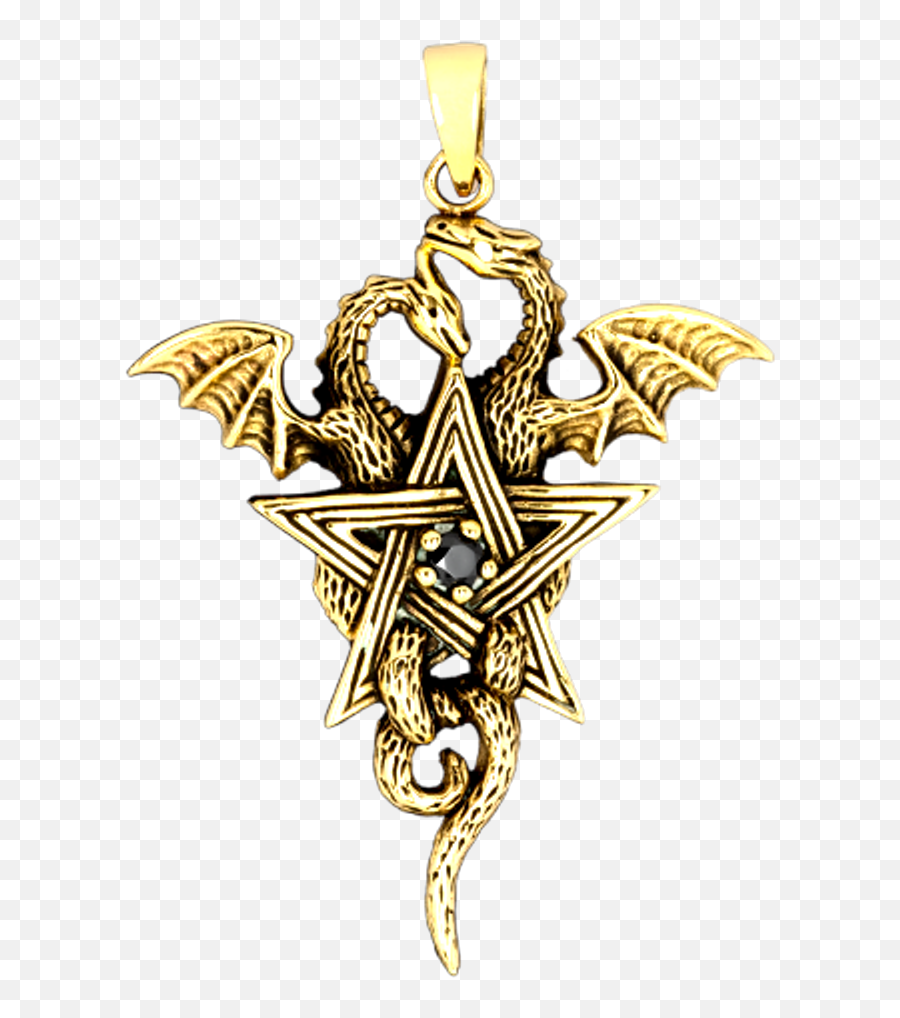 Pentagram With Dragons Bronze - Pendant Png,Pentacle Transparent